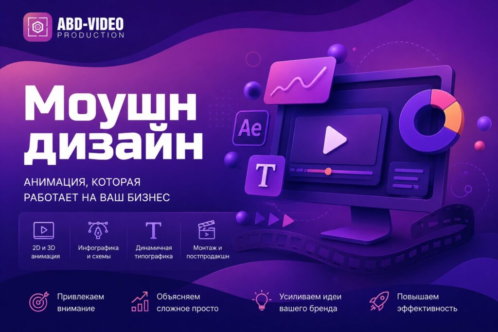 Моушн дизайн — создание анимации, 2D и 3D графики для бизнеса от ABD-video