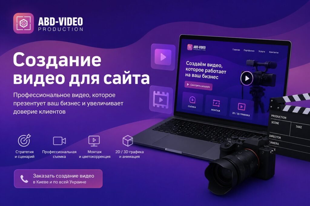 Создание видео для сайта — профессиональная видеосъемка и монтаж ABD-video