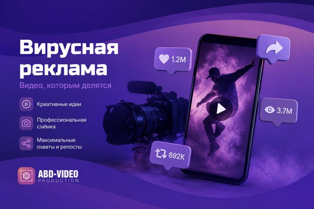 Вирусная реклама — создание рекламных видеороликов ABD-video